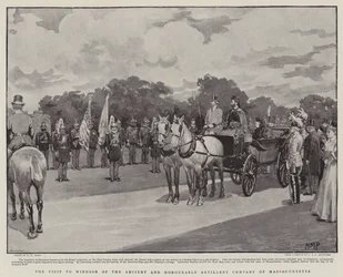 A visita a Windsor da antiga e honorável companhia de artilharia de Massachusetts