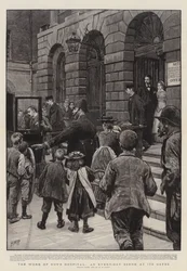 O trabalho do Guy&39;s Hospital, uma cena de todos os dias em seus portões