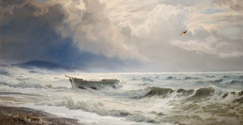 Tempo difícil na costa, Cumberland, 1874.
