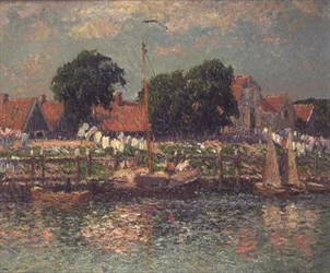 Nas margens de um rio na Holanda