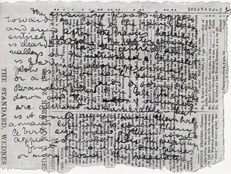 Fragmento do diário de Stanley, ilustração de "O mundo nas mãos", publicado em 1878