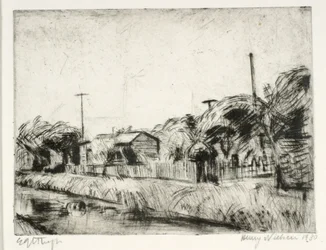 Jardins da colônia pelo canal