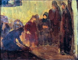 Estudo, Cristo lavando os pés dos discípulos, c. 1905.
