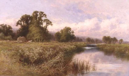 Meadow Landscape perto de Marlow-on-Thames (óleo sobre tela)