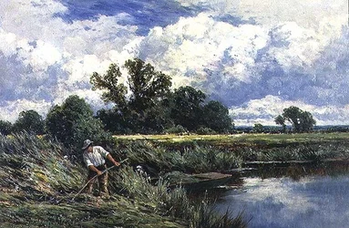 O Rio Lea, perto de Broxbourne, em Hertfordshire