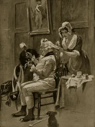 Preparativos para o desfile, 1799, ilustração de «Hutchinson