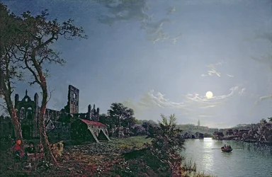 Manhã com vista da Abadia de Kirkstall (óleo sobre tela)
