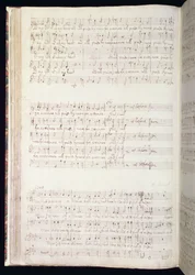 MU MS 88 f.102 "Man that is born of woman", página de um volume de English Anthems composto e escrito por Henry Purcell (1659-95) 1673 (tinta sobre papel)