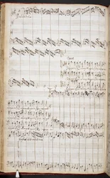 A partitura de autógrafo de Purcell "Regozijar sempre no Senhor", R.M.20.h.8, f.37v, c.1680-90 (caneta e tinta sobre papel)