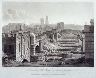 Ponte de Londres velha, Londres, 1832