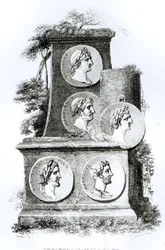 Retratos de imperadores romanos de "A história do declínio e queda do Império Romano" por Edward Gibbon, Vol. 2, 1808