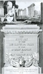 Titlepage of &39;A História do Declínio e Queda do Império Romano&39;, por Edward Gibbon, Vol 1, 1808