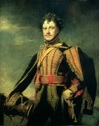 Tenente-coronel Sir John James Fraser em uniforme de hussardo