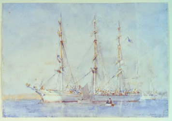 Navio francês Marecual de Cashes [Mareschal de Cashes] em Falmouth, julho de 1914, início do século XX (aguarela)