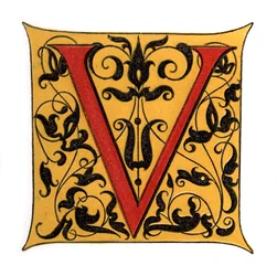 Letra inicial V, 1843.