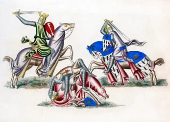 Cavaleiros lutando, c1260, 1843.