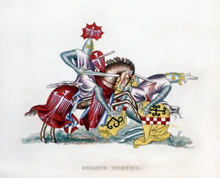 Cavaleiros lutando, c1260, 1843.