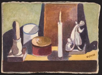 Lareira com iluminação acesa, c.1930