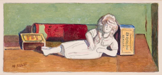 Figura de Staffordshire e caixas de fósforos, c.1930