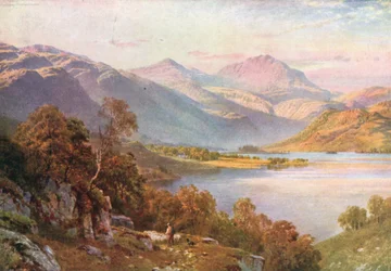 Cabeça do Loch Lomand, com vista para Glen Falloch, Perthshire (litografia a cores)