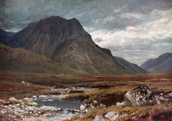 Moor of Rannoch, Perthshire e Argyllshire (litografia a cores)