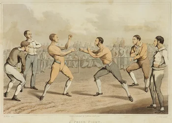 Um combate premiado, gravado por J. Clark, publicado em 1820 (aquatint)