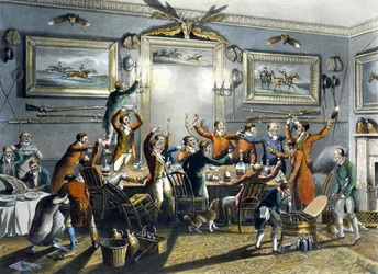 A Tosta, de "Foxhunting", gravado por Thomas Sutherland (1785-1838) (cor litho)