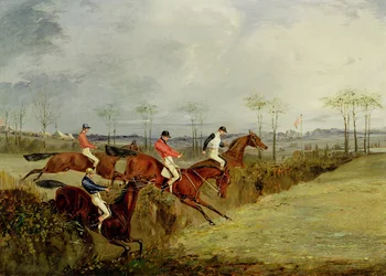 Um Steeplechase, Tomando um Hedge and Ditch