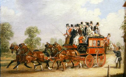 Coaching Scene (óleo sobre tela)