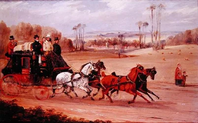 Dover to London Coach (óleo no painel)