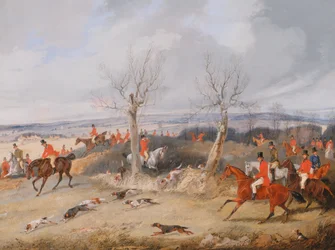 Cena de caça: Em Full Cry, ca. 1840.