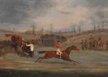 Cenas de uma corrida de obstáculos: Perto da chegada, ca. 1845.