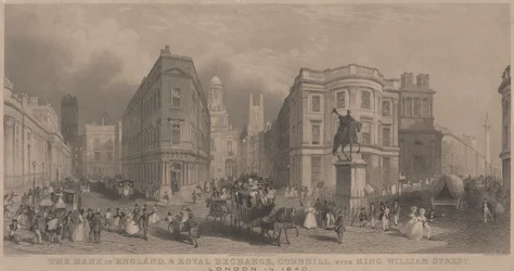 O Banco de Inglaterra e a Royal Exchange, Cornhill