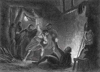 Morte do conde de Desmond, de "The History of Ireland", de Thomas Wright, publicado em c.1854