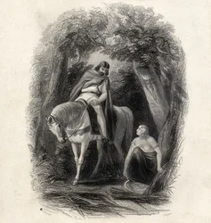 Rei Cormac (d.1138) e a Feira Eithne, gravada por J.Rogers, de "The History of Ireland" de T.Wright, 1855