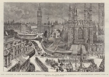 O Jubileu de Sua Majestade a Rainha, Chegada da Carruagem da Rainha na Abadia de Westminster, 21 de junho