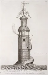 Farol de Edystone gravado por Henry Roberts (fl.1761), 1761