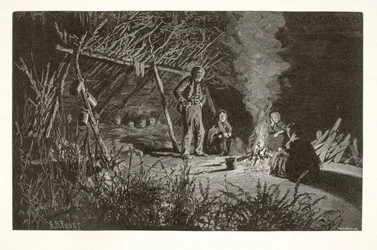 Acampamento de apanhadores de bagas