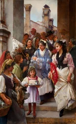 Um partido de batismo veneziano, 1896 óleo sobre tela