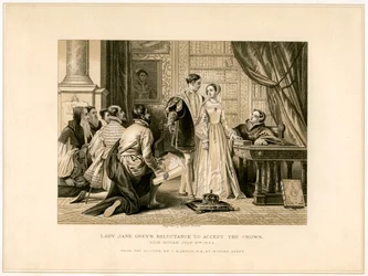 Lady Jane Greys relutância em aceitar a coroa, século 19
