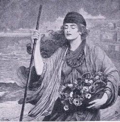 Nydia, a garota cega de Pompéia, ilustração da The Worlds Library of Best Books, c.1940