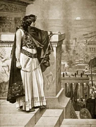 O último olhar de Zenobia em Palmyra, ilustração da "História das Nações de Hutchinson", 1915