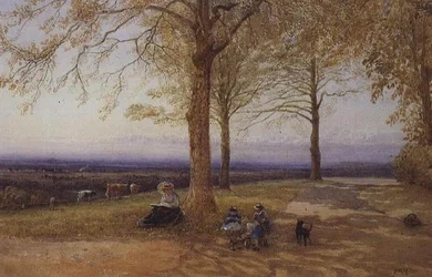 Mãe e Filho na Paisagem