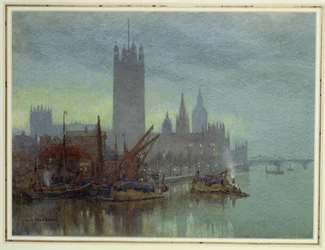 Crepúsculo de Lambeth Bridge (wc no papel)