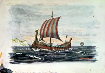 Navio Viking (aquarela)