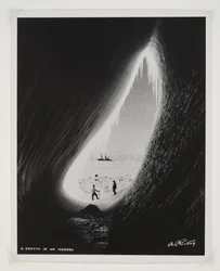 Uma gruta em um iceberg (impressão de brometo)