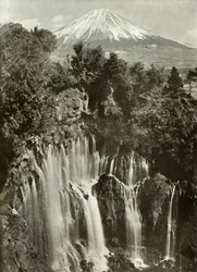 Fuji e a cachoeira Shira-Ito, 1910.