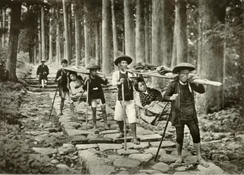 Senhoras japonesas que vão aos santuários, Nikko, 1910.