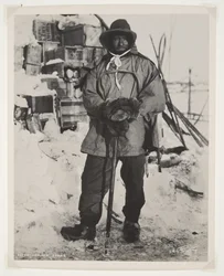 Suboficial Evans durante a expedição Terra Nova (1910-13) ao Pólo Sul (impressão em brometo)