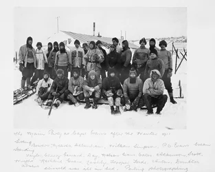 A Festa Principal no Cabo Evans após o Inverno de 1911 (incl Scott), da &39;Última Expedição de Scott&39;